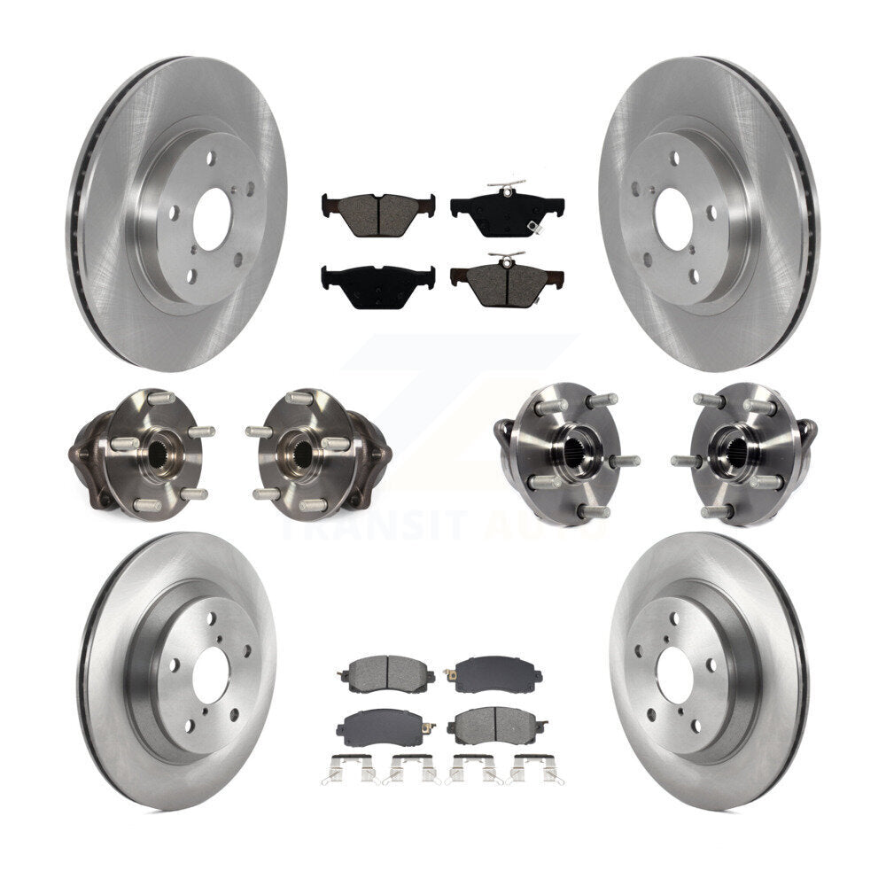 Kit de rotors et plaquettes de frein à disque de roulement de moyeu avant et arrière (10 pièces) pour Subaru Foreste