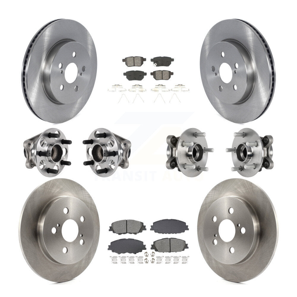 Kit de rotor et de plaquettes de frein avec roulement de moyeu avant et arrière (10 pièces) pour Toyota Prius Prim 20-22
