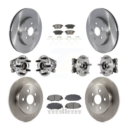 Kit de rotor et de plaquettes de frein avec roulement de moyeu avant et arrière (10 pièces) pour Toyota Prius Prim 20-22