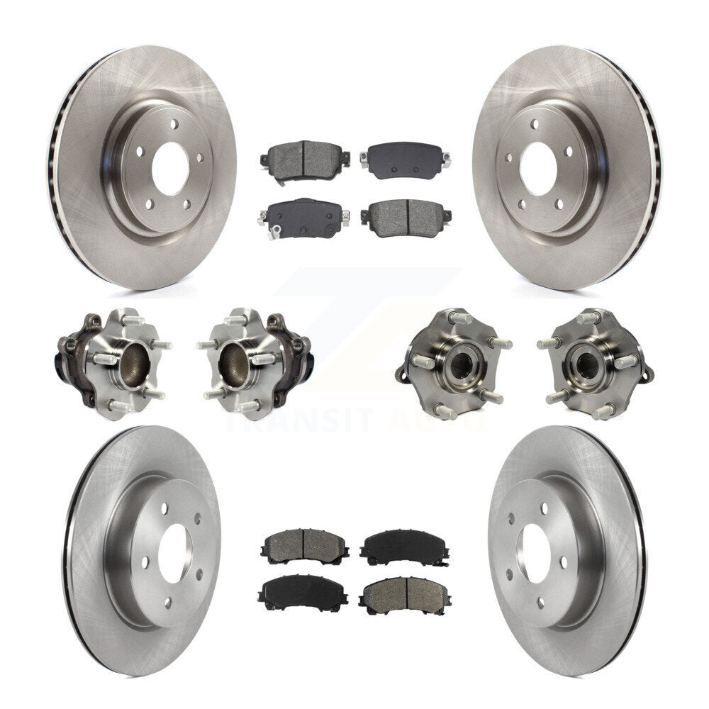 Kit de rotors et plaquettes de frein à disque, roulements de moyeu avant et arrière (10 pièces) pour Nissan Rogue