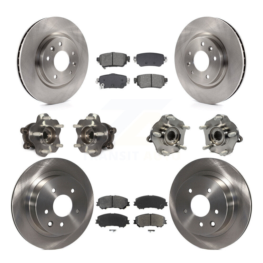 Kit de rotors et plaquettes de frein à disque, roulement de moyeu avant et arrière (10 pièces) pour Nissan Rogue Spor