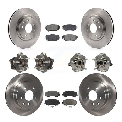 Kit de rotors et plaquettes de frein à disque, roulement de moyeu avant et arrière (10 pièces) pour Nissan Rogue Spor
