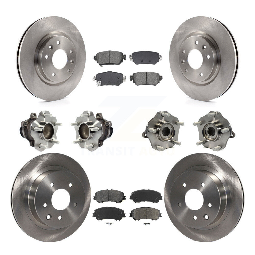 Kit de rotors et plaquettes de frein à disque, roulement de moyeu avant et arrière (10 pièces) pour Nissan Rogue Spor