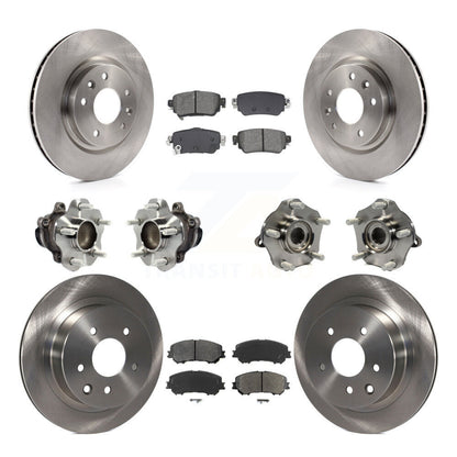 Kit de rotors et plaquettes de frein à disque, roulement de moyeu avant et arrière (10 pièces) pour Nissan Rogue Spor