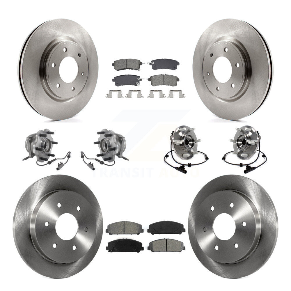 Kit de rotors et plaquettes de frein avec roulement de moyeu avant et arrière (10 pièces) pour Nissan Armada AW 17-19