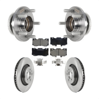 Ensemble de roulement de moyeu avant, Rotor de frein à disque et Kit de plaquettes en céramique pour Ford Mustang