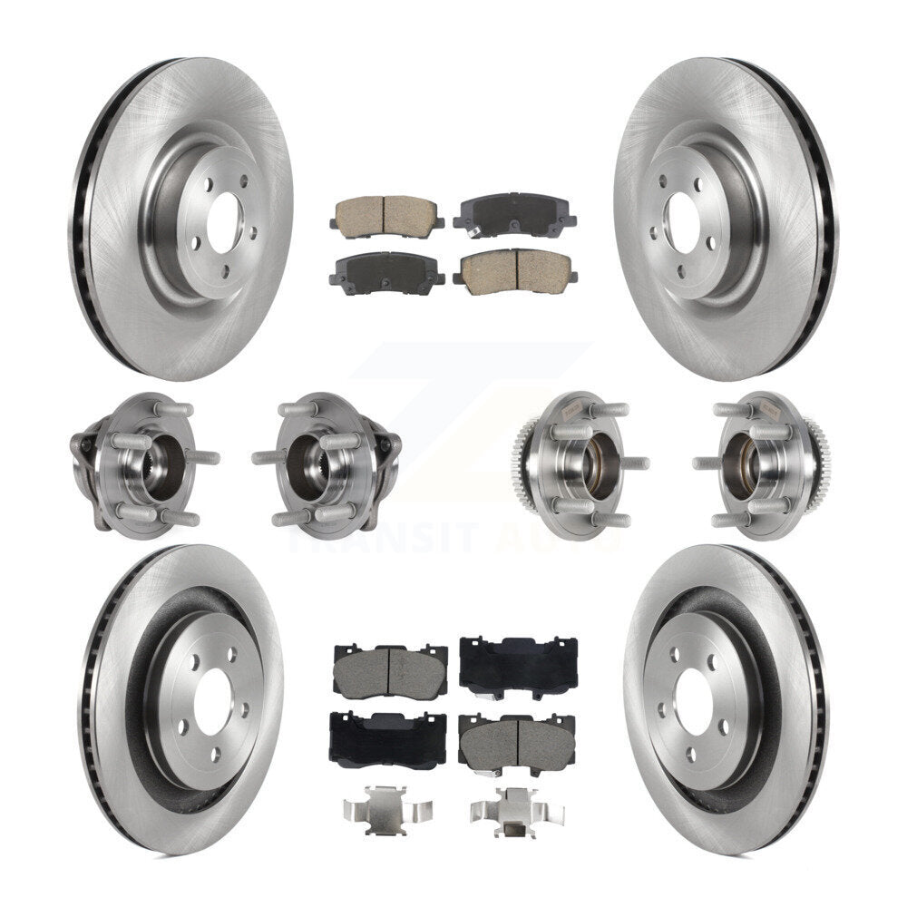 Kit de rotors et plaquettes de frein à disque, roulements de moyeu avant et arrière (10 pièces) pour Ford Mustang