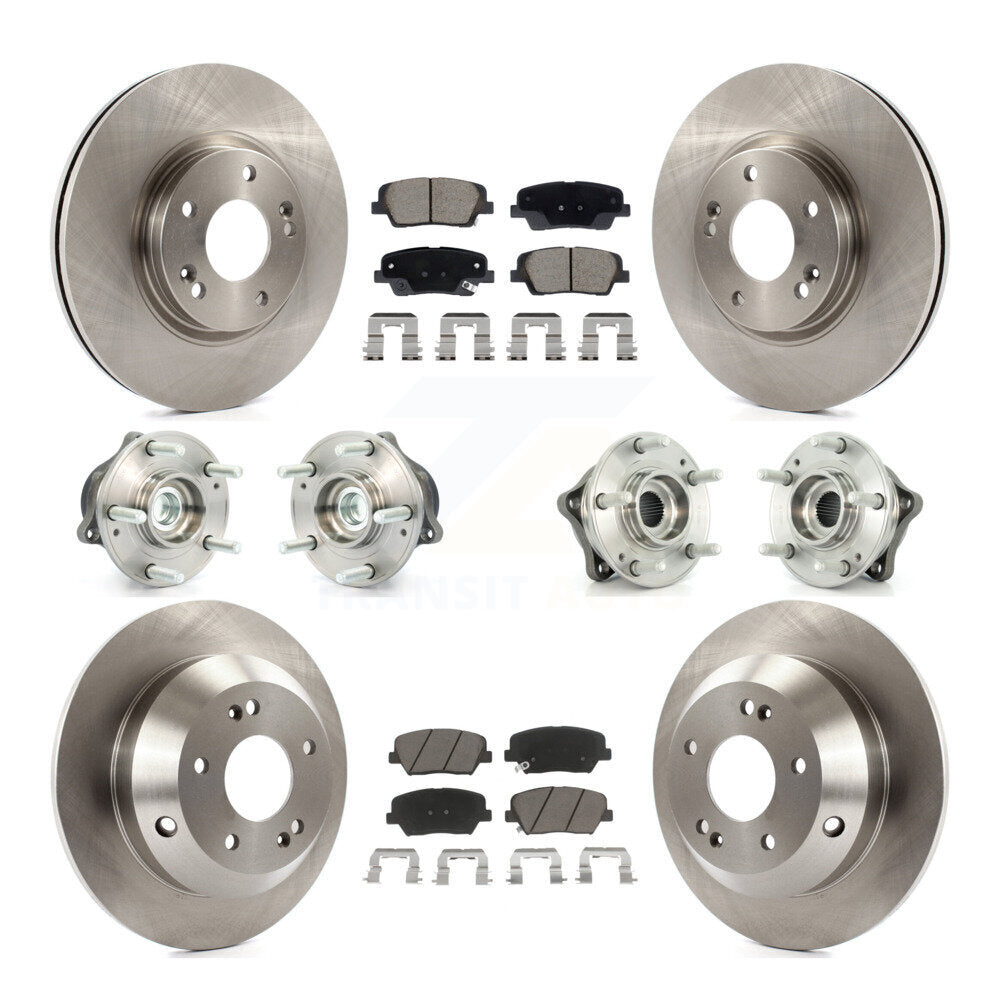 Kit de Rotor et de plaquettes de frein, roulement de moyeu avant et arrière (10 pièces), pour Hyundai Santa Fe Kia FW