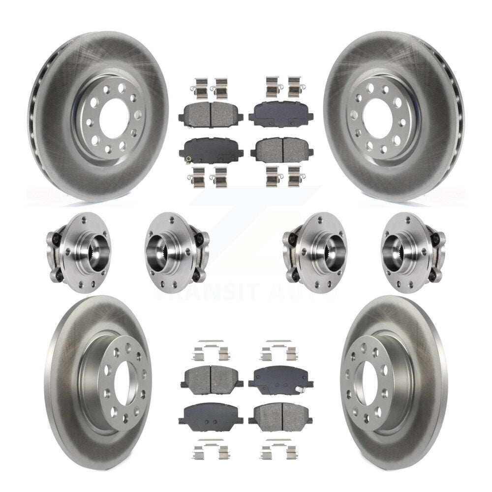 Kit de rotors et plaquettes de frein revêtus de roulement de moyeu avant et arrière (10 pièces) pour Jeep Compass AW
