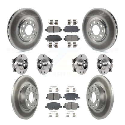 Kit de rotors et plaquettes de frein revêtus de roulement de moyeu avant et arrière (10 pièces) pour Jeep Compass AW