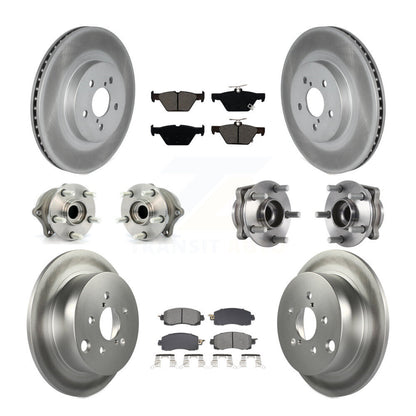 Kit de rotors et plaquettes de frein revêtus de roulement de moyeu avant et arrière (10 pièces) pour Subaru Crosstre