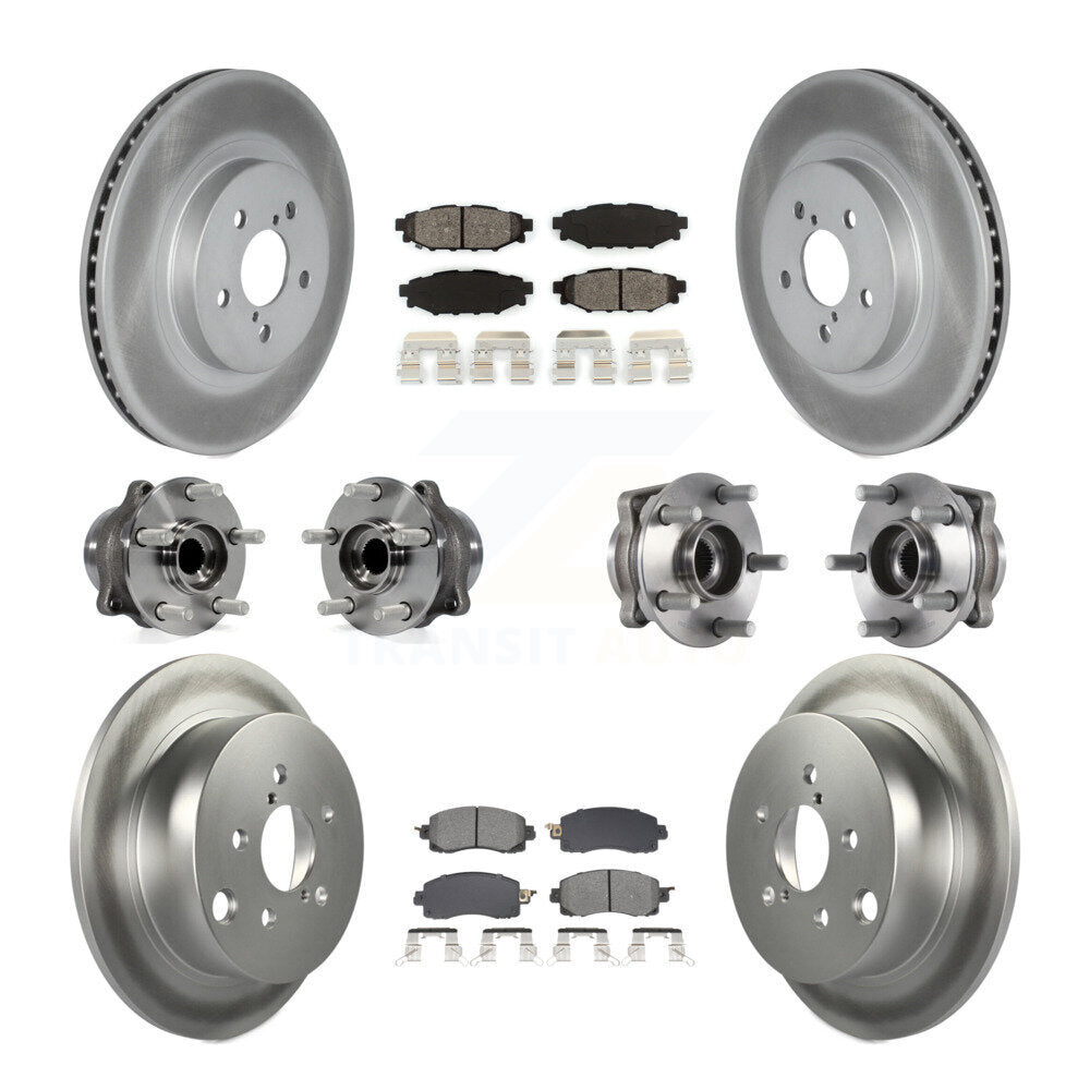 Kit de rotors et plaquettes de frein revêtus de roulement de moyeu avant et arrière (10 pièces) pour Subaru Crosstre