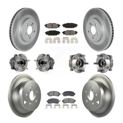 Kit de rotors et plaquettes de frein revêtus de roulement de moyeu avant et arrière (10 pièces) pour Subaru Crosstre