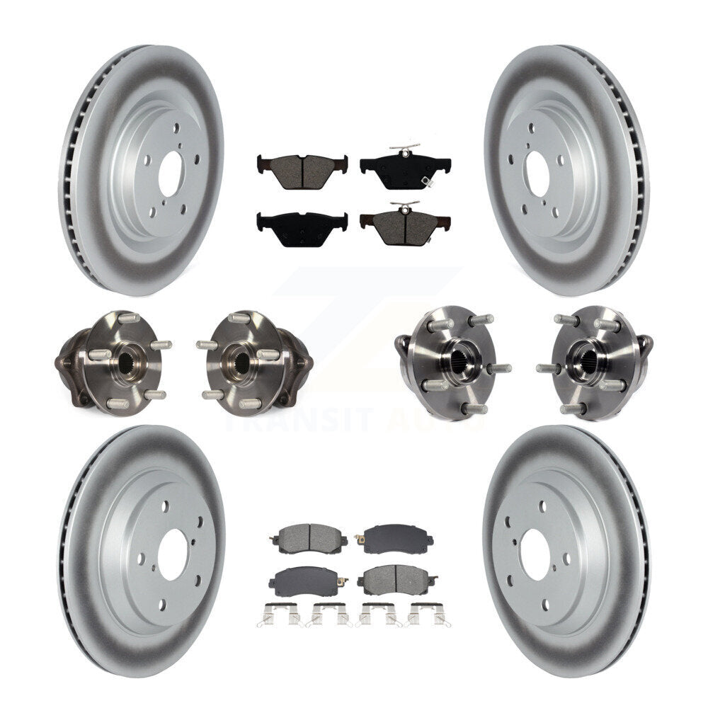 Kit de rotor et de plaquettes de frein revêtus de roulement de moyeu avant et arrière (10 pièces) pour Subaru Foreste