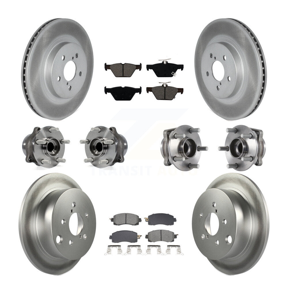 Kit de rotors et plaquettes de frein revêtus de roulement de moyeu avant et arrière (10 pièces) pour Subaru Crosstre