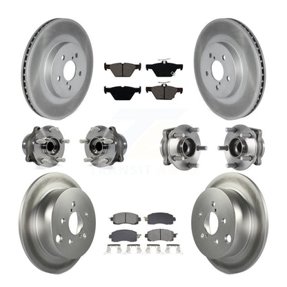Kit de rotors et plaquettes de frein revêtus de roulement de moyeu avant et arrière (10 pièces) pour Subaru Crosstre