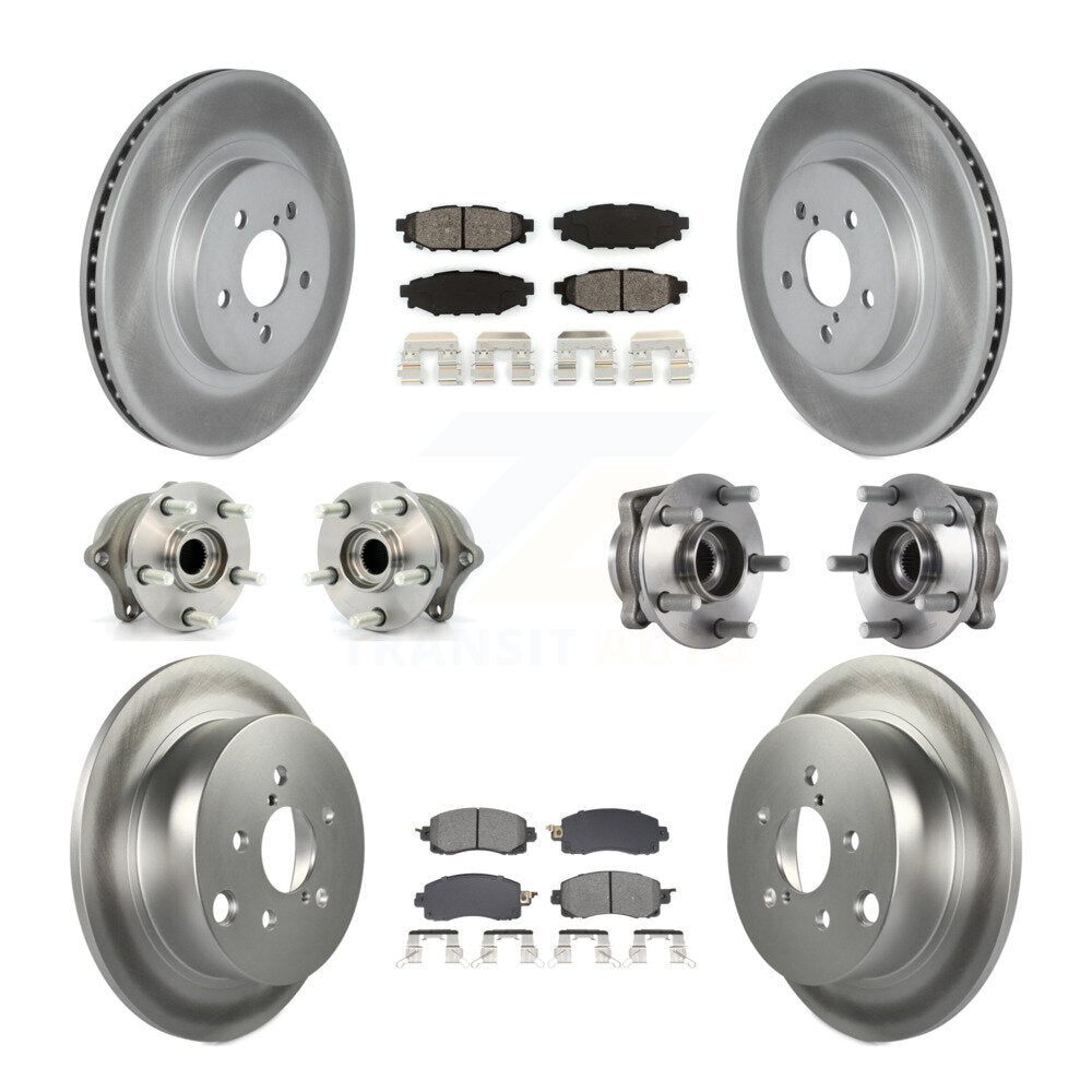 Kit de rotors et plaquettes de frein revêtus de roulement de moyeu avant et arrière (10 pièces) pour Subaru Crosstre