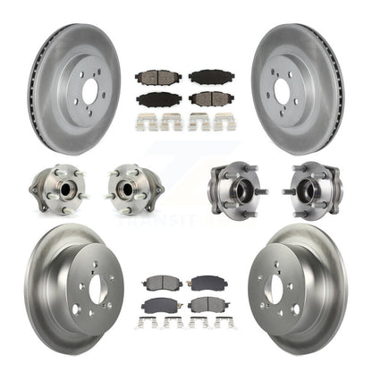 Kit de rotors et plaquettes de frein revêtus de roulement de moyeu avant et arrière (10 pièces) pour Subaru Crosstre