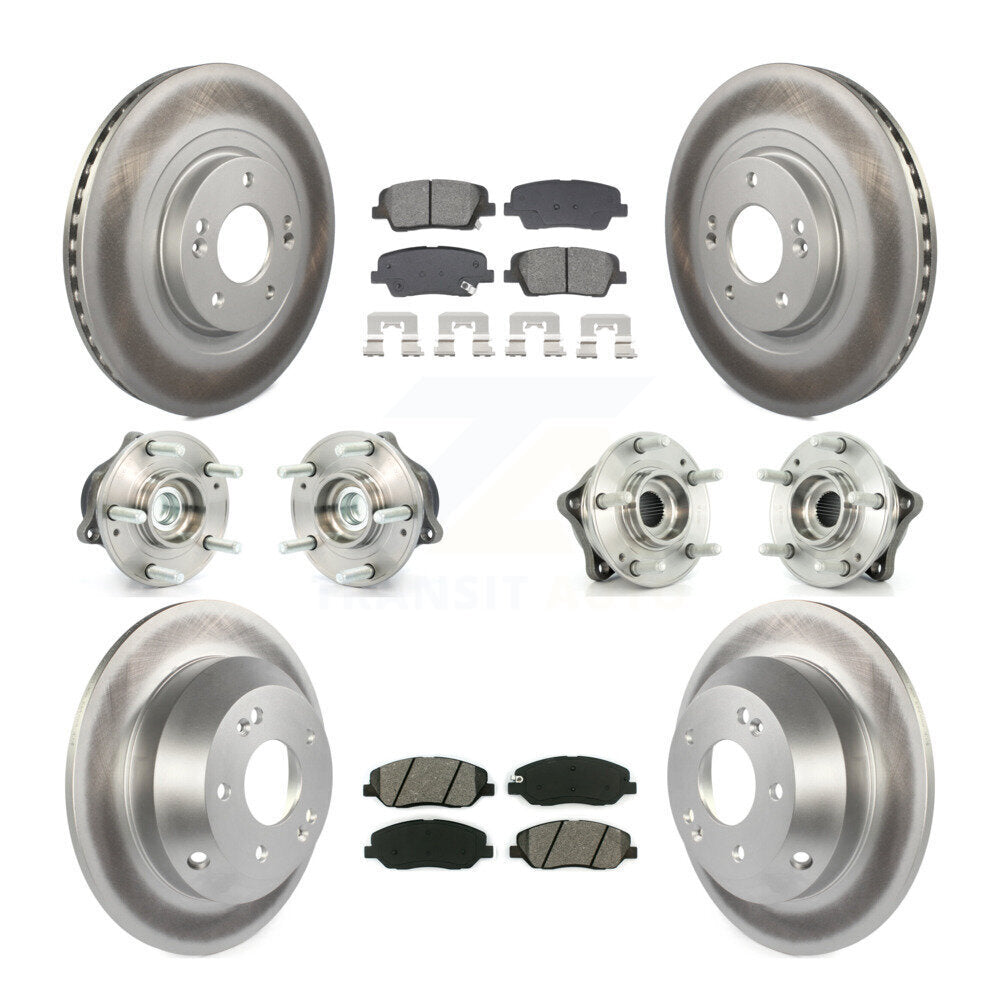 Kit de plaquettes de Rotor de frein revêtues de roulement de moyeu avant et arrière (10 pièces) pour Hyundai Santa Fe X