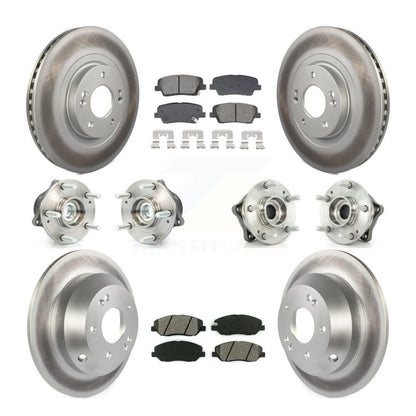 Kit de plaquettes de Rotor de frein revêtues de roulement de moyeu avant et arrière (10 pièces) pour Hyundai Santa Fe X