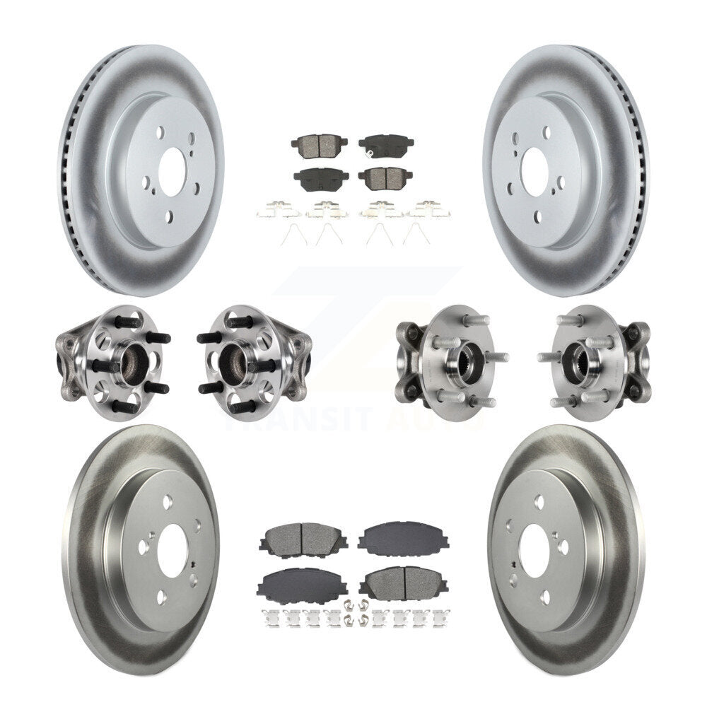 Kit de plaquettes de rotor de frein enduites de roulement de moyeu avant et arrière (10 pièces) pour Toyota Prius Prim