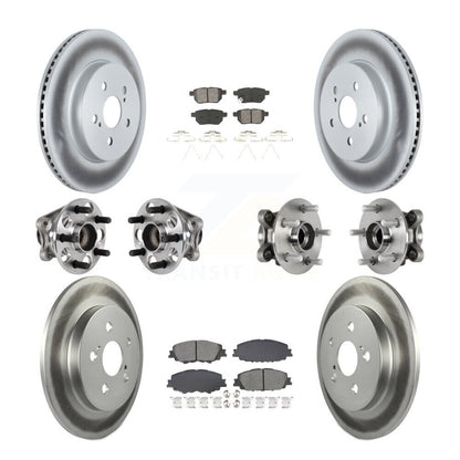 Kit de plaquettes de rotor de frein enduites de roulement de moyeu avant et arrière (10 pièces) pour Toyota Prius Prim