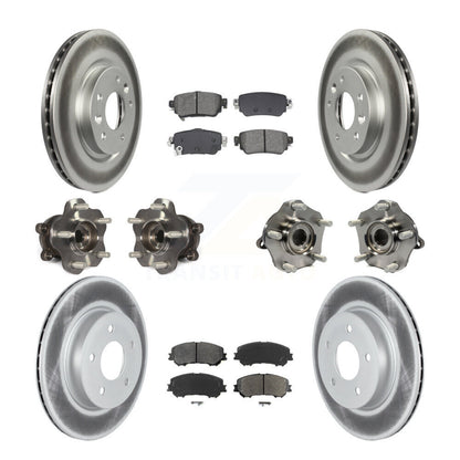 Kit de plaquettes de rotor de frein enduites de roulement de moyeu avant et arrière (10 pièces) pour Nissan Rogue Spor