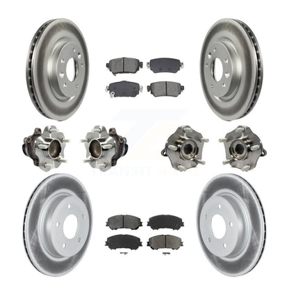 Kit de plaquettes de rotor de frein enduites de roulement de moyeu avant et arrière (10 pièces) pour Nissan Rogue Spor