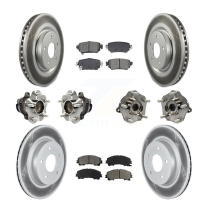 Kit de rotor et de plaquettes de frein à disque revêtus de roulement de moyeu avant et arrière (10 pièces) pour Nissan Rogu