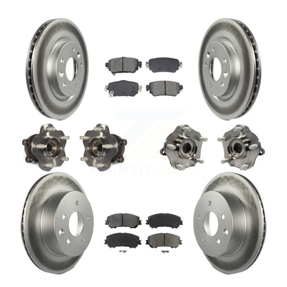 Kit de plaquettes de rotor de frein enduites de roulement de moyeu avant et arrière (10 pièces) pour Nissan Rogue Spor