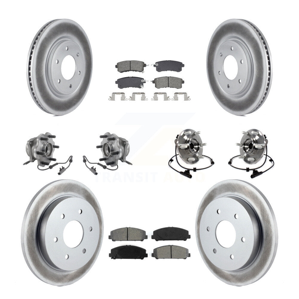 Kit de rotor et de plaquettes de frein revêtus de roulement de moyeu avant et arrière (10 pièces) pour Nissan Armada AW