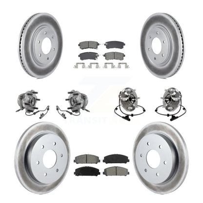 Kit de rotor et de plaquettes de frein revêtus de roulement de moyeu avant et arrière (10 pièces) pour Nissan Armada AW