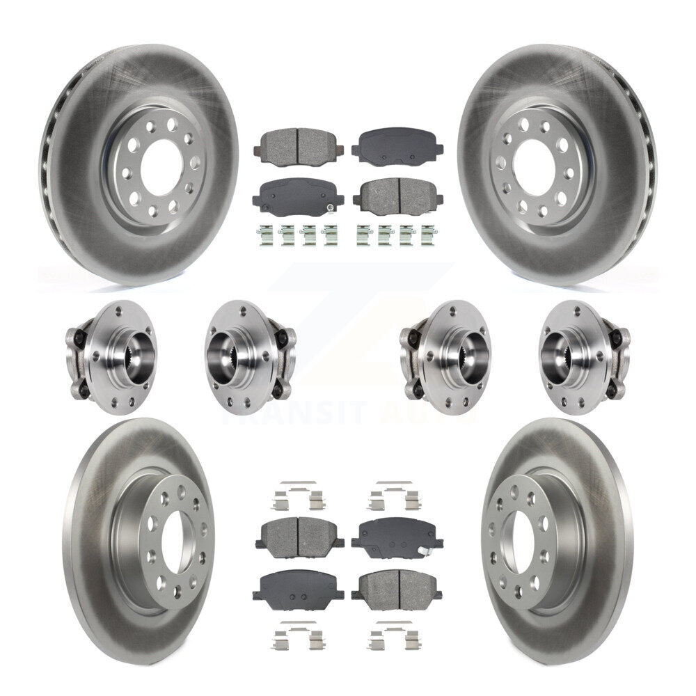 Kit de plaquettes de rotor de frein enduites de roulement de moyeu avant et arrière (10 pièces) pour Jeep Renegade Fia