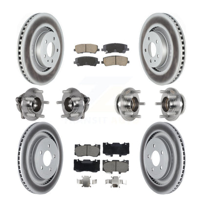 Kit de rotor et de plaquettes de frein à disque revêtus de roulement de moyeu avant et arrière (10 pièces) pour Ford Mustang