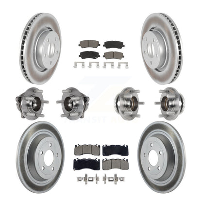 Kit de rotor et de plaquettes de frein à disque revêtus de roulement de moyeu avant et arrière (10 pièces) pour Ford Mustang