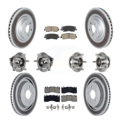 Kit de rotor et de plaquettes de frein à disque revêtus de roulement de moyeu avant et arrière (10 pièces) pour Ford Mustang