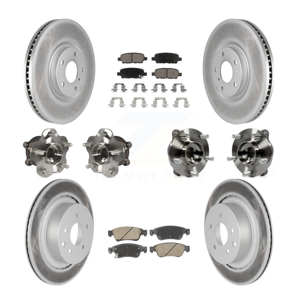 Kit de rotors et plaquettes de frein revêtus de roulement de moyeu avant et arrière (10 pièces) pour INFINITI G35 Q6