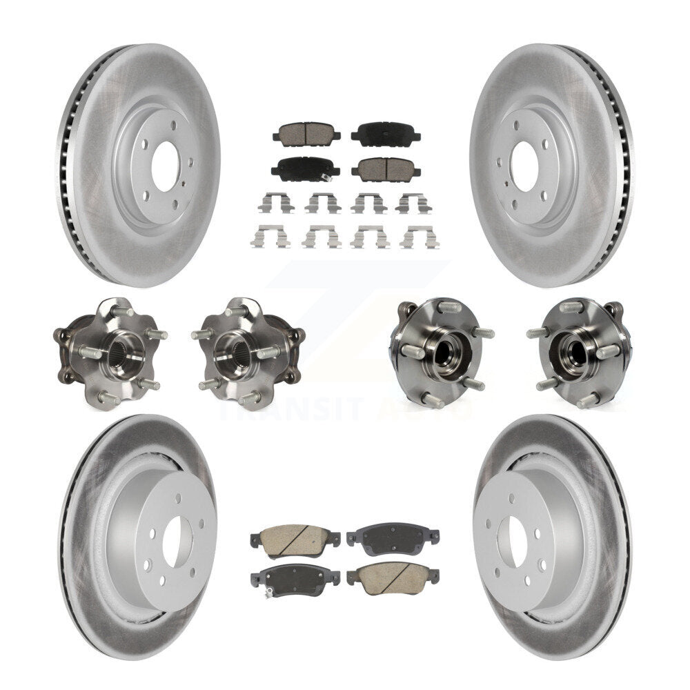 Kit de rotors et plaquettes de frein revêtus de roulement de moyeu avant et arrière (10 pièces) pour INFINITI G35 Q6