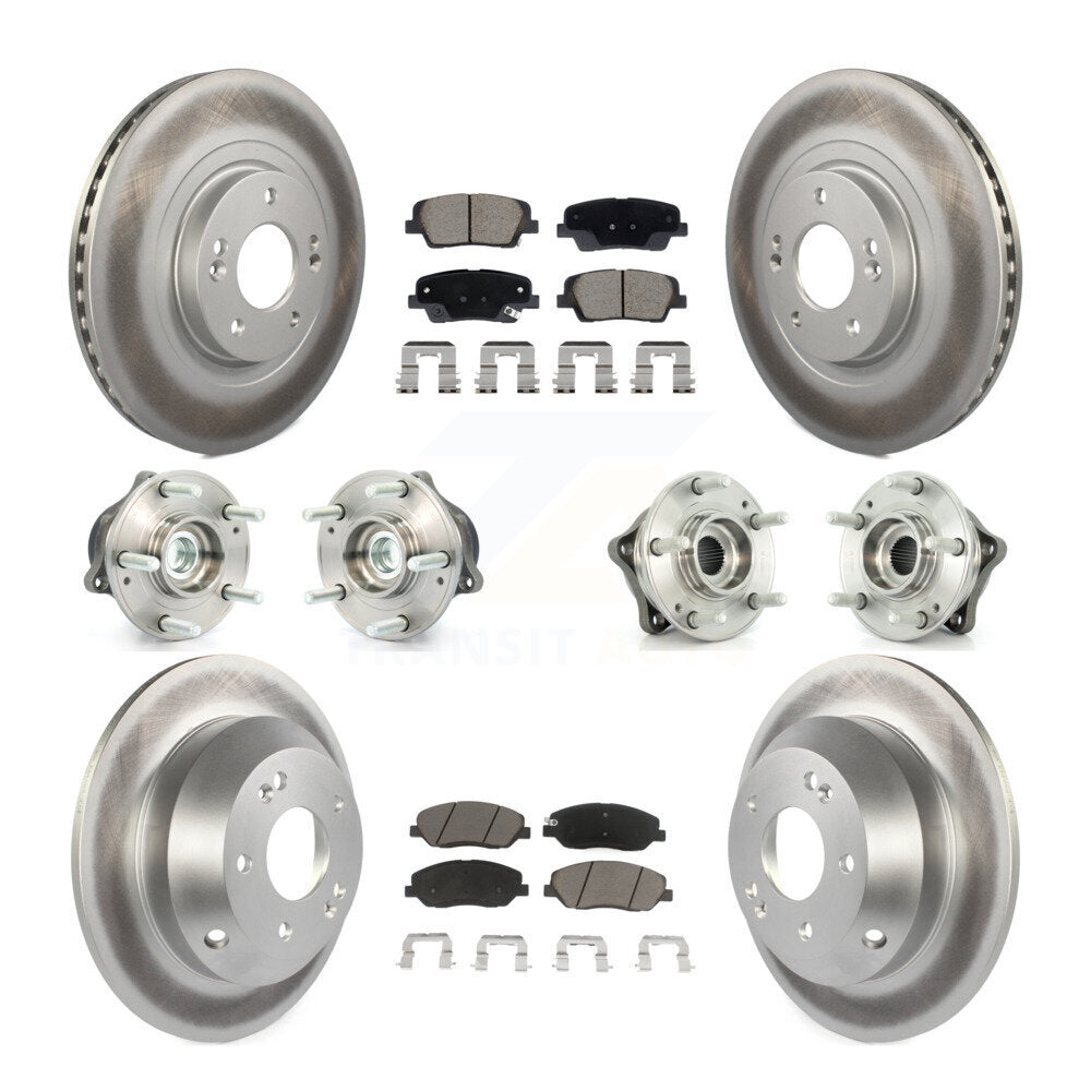 Kit de plaquettes de Rotor de frein revêtues de roulement de moyeu avant et arrière (10 pièces) pour Hyundai Santa Fe X