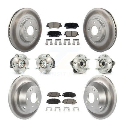 Kit de plaquettes de Rotor de frein revêtues de roulement de moyeu avant et arrière (10 pièces) pour Hyundai Santa Fe X