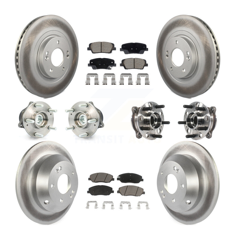 Kit de plaquettes de Rotor de frein revêtues de roulement de moyeu avant et arrière (10 pièces) pour Hyundai Santa Fe X