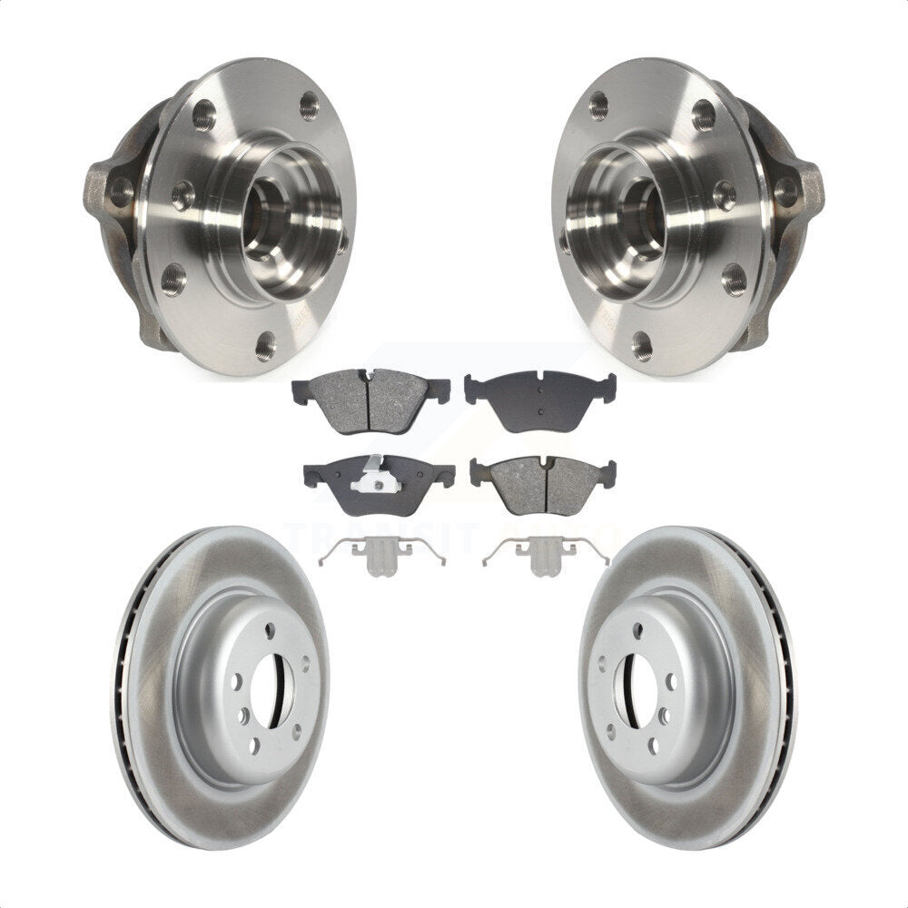 Ensemble de roulement de moyeu avant, Rotor de frein à disque revêtu et Kit de plaquettes pour BMW 528i xDriv