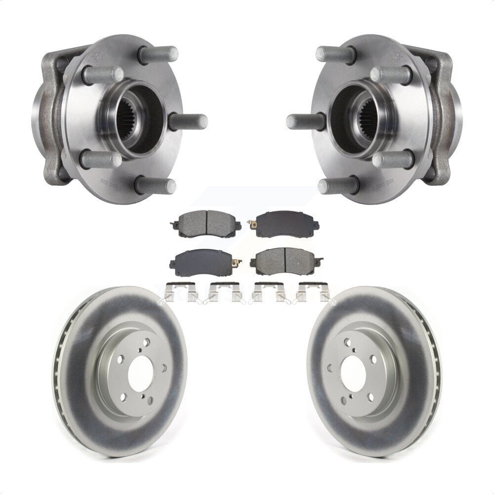 Ensemble de roulement de moyeu avant, Rotor de frein à disque revêtu et Kit de plaquettes pour Subaru Imprez