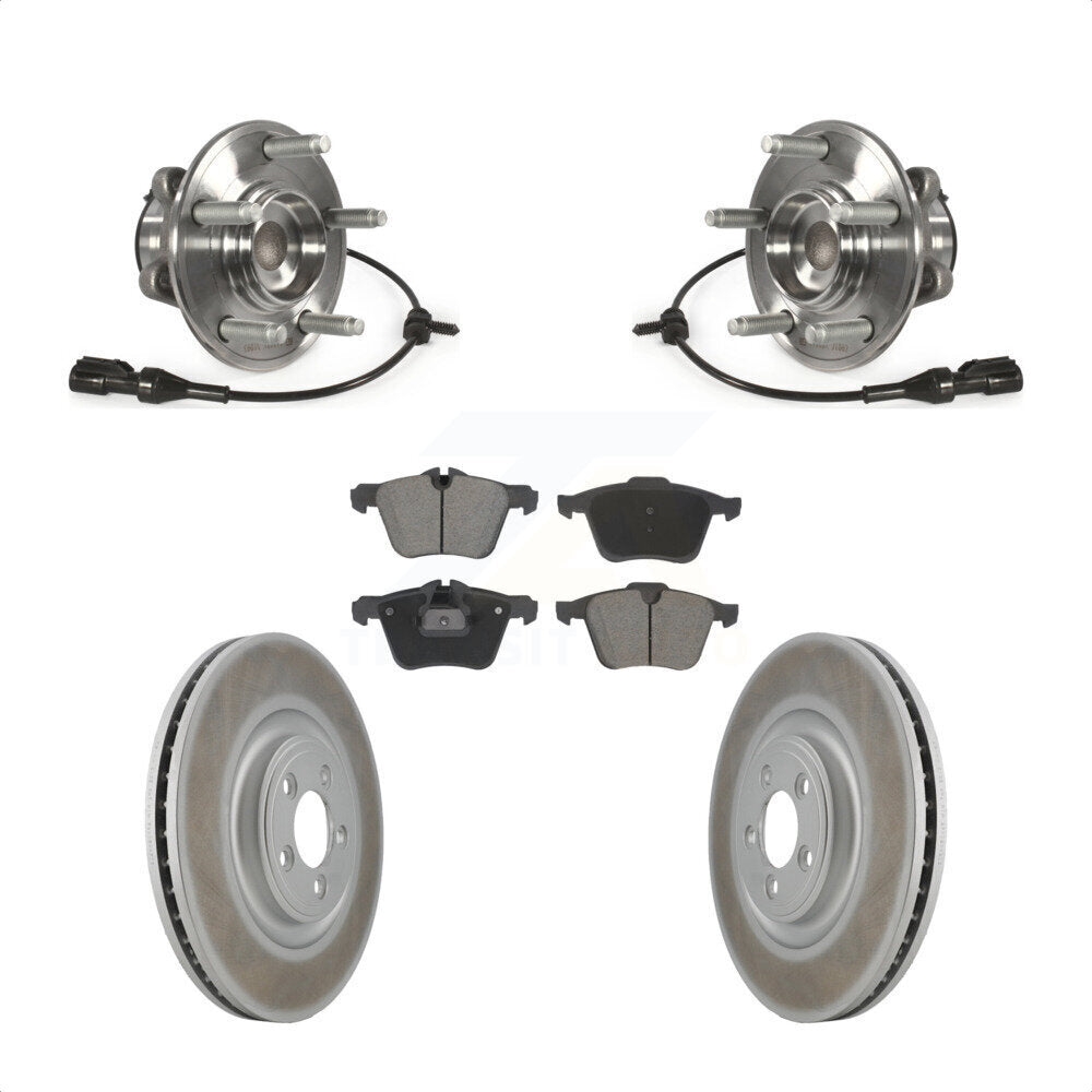 Ensemble de roulement de moyeu avant, Rotor de frein à disque revêtu et Kit de plaquettes pour Jaguar XF XJ X