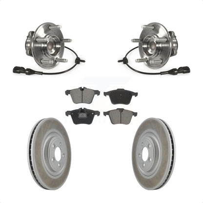 Ensemble de roulement de moyeu avant, Rotor de frein à disque revêtu et Kit de plaquettes pour Jaguar XF XJ X