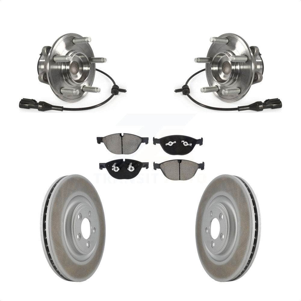 Ensemble de roulement de moyeu avant, Rotor de frein à disque revêtu et Kit de plaquettes pour Jaguar XF X