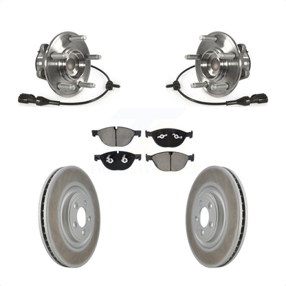 Ensemble de roulement de moyeu avant, Rotor de frein à disque revêtu et Kit de plaquettes pour Jaguar XF X