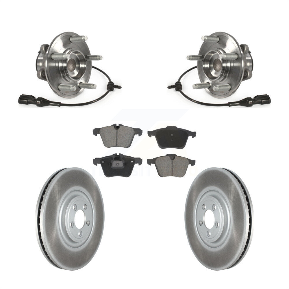 Ensemble de roulement de moyeu avant, Rotor de frein à disque revêtu et Kit de plaquettes pour Jaguar XF X