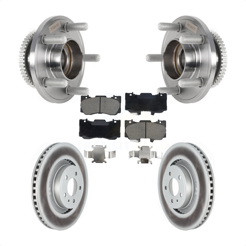 Ensemble de roulement de moyeu avant, Rotor de frein à disque revêtu et Kit de plaquettes pour Ford Mustang