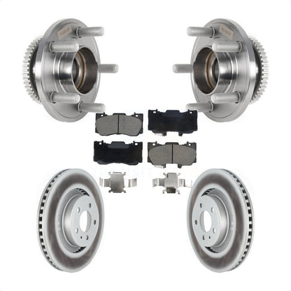 Ensemble de roulement de moyeu avant, Rotor de frein à disque revêtu et Kit de plaquettes pour Ford Mustang
